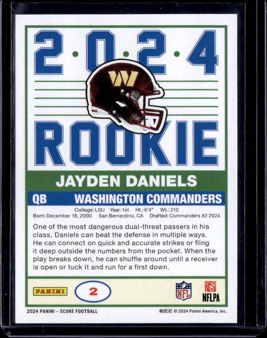 2024 Score #2 Jayden Daniels 35th Anniversary Rookies