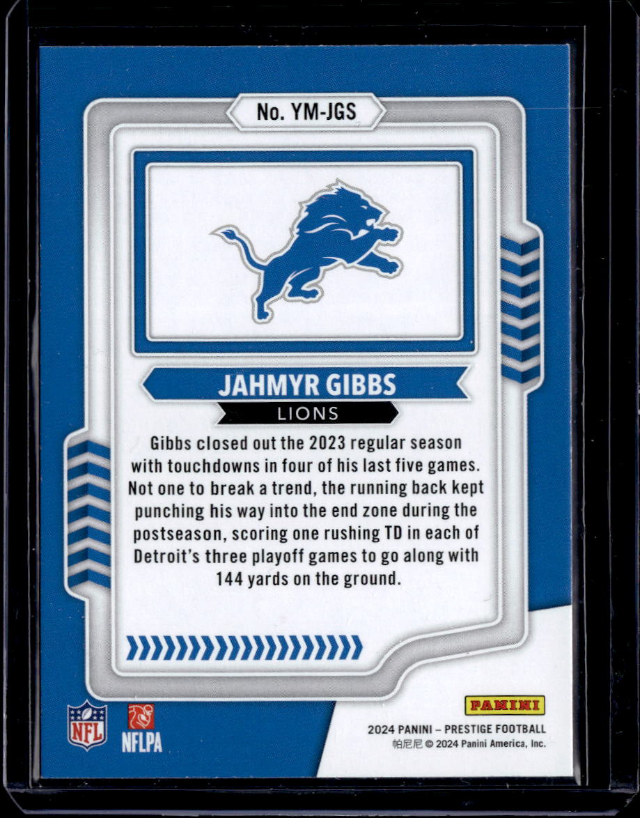 2024 Panini Prestige #YM-JGS Jahmyr Gibbs Youth Movement