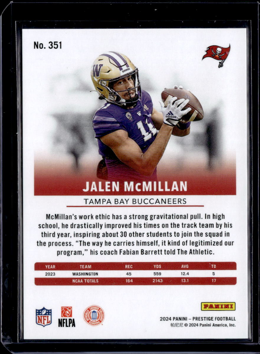 2024 Panini Prestige #351 Jalen McMillan Purple Xtra Points 120/150