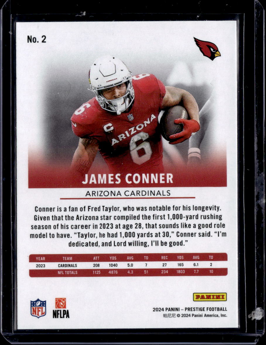 2024 Panini Prestige #2 James Conner Diamond Xtra Points