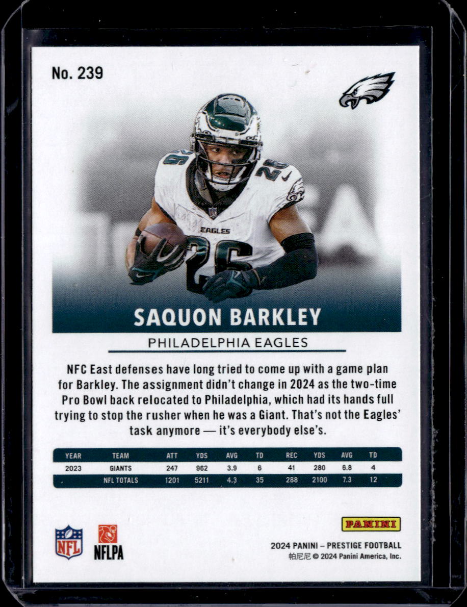 2024 Panini Prestige #239 Saquon Barkley Diamond Xtra Points