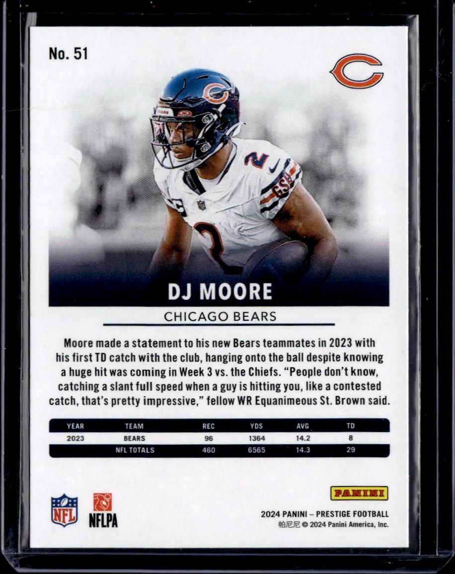 2024 Panini Prestige #51 DJ Moore Diamond Xtra Points