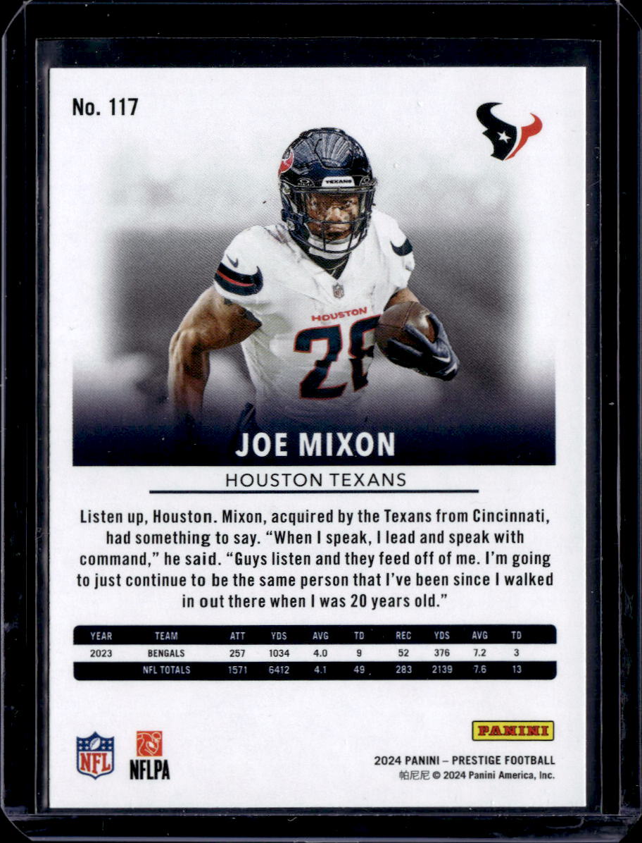 2024 Panini Prestige #117 Joe Mixon Diamond Xtra Points