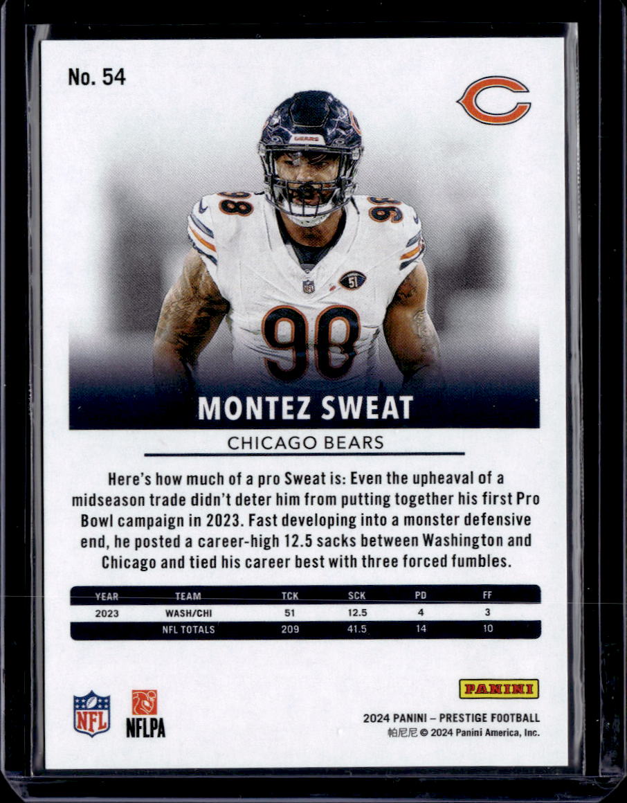 2024 Panini Prestige #54 Montez Sweat Blue Premium Xtra Points #/299