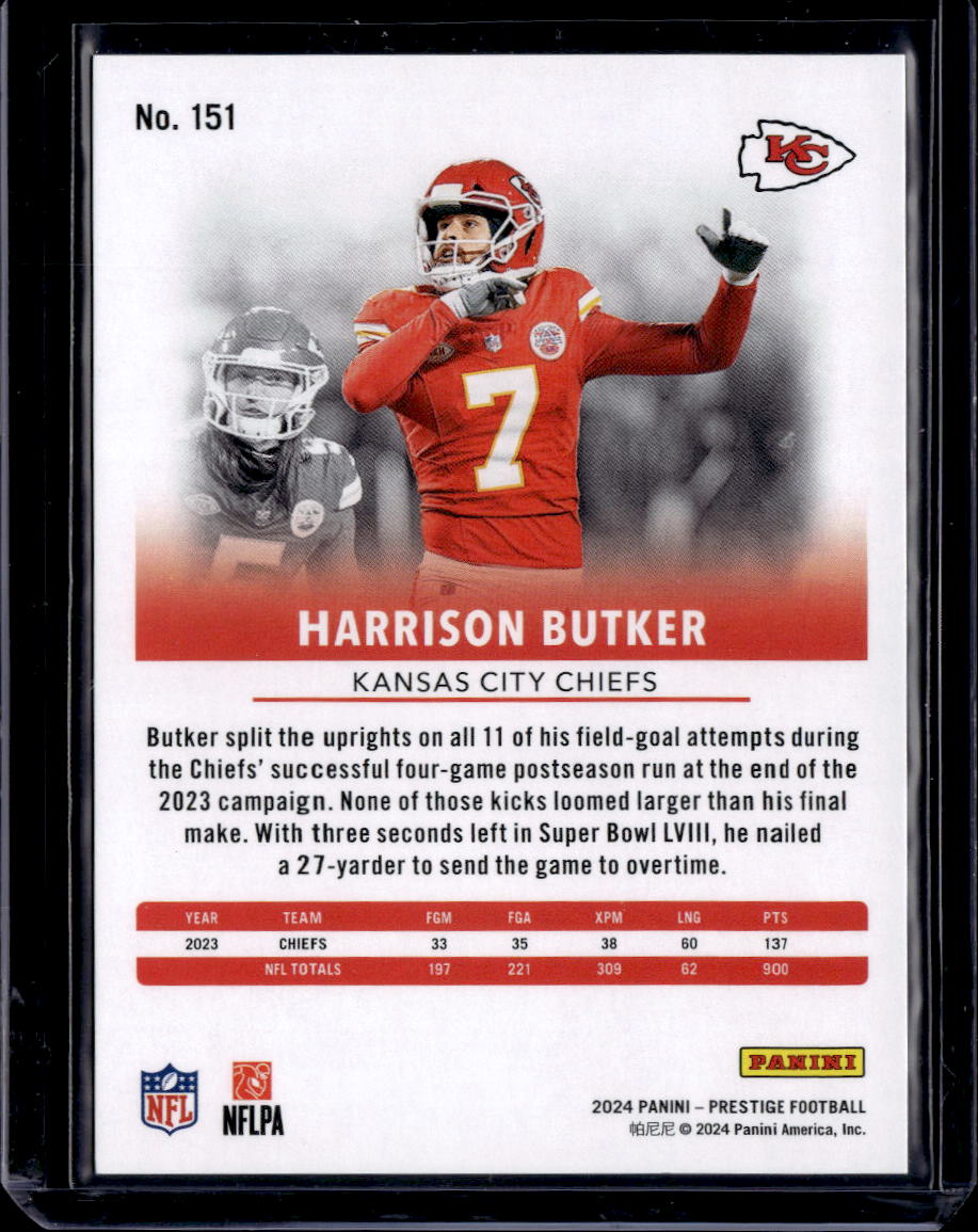 2024 Panini Prestige #151 Harrison Butker Green Xtra Points #/299