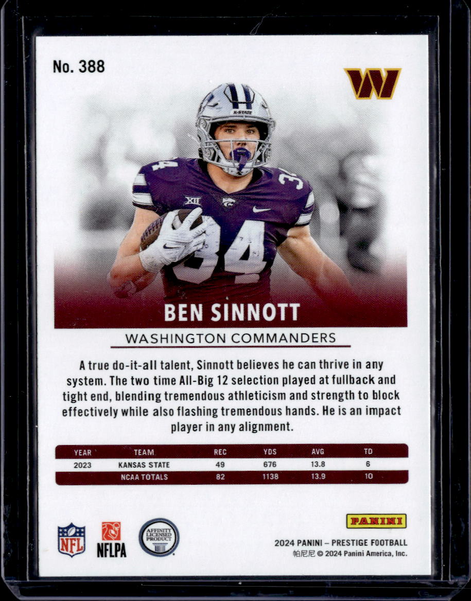 2024 Panini Prestige #388 Ben Sinnott Diamond Xtra Points