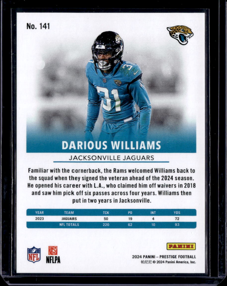 2024 Panini Prestige #141 Darious Williams Blue Xtra Points 458/599