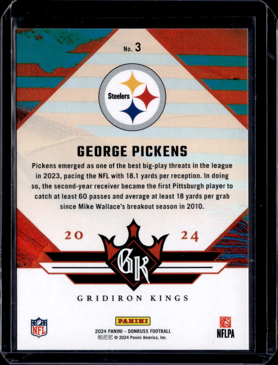 2024 Donruss #3 George Pickens Gridiron Kings