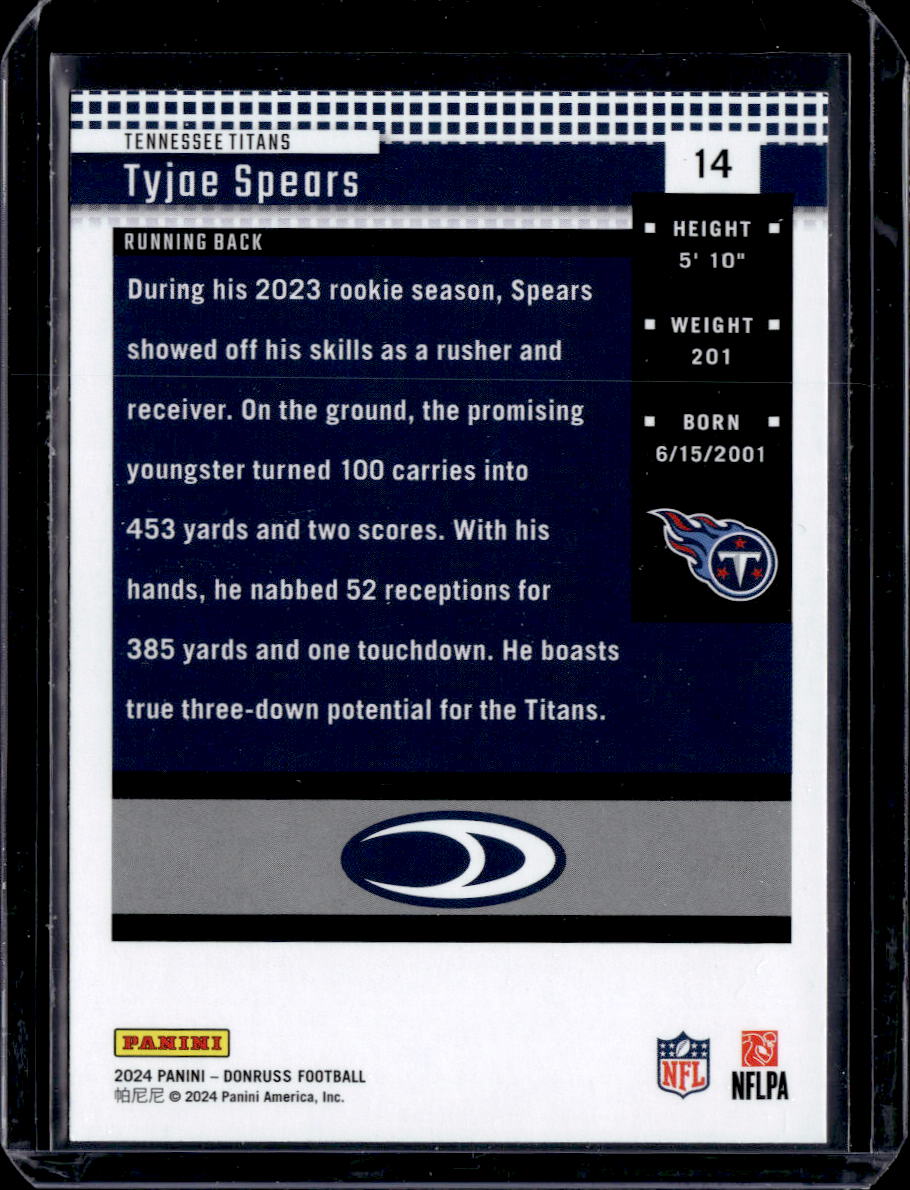 2024 Donruss #14 Tyjae Spears Retro 2004