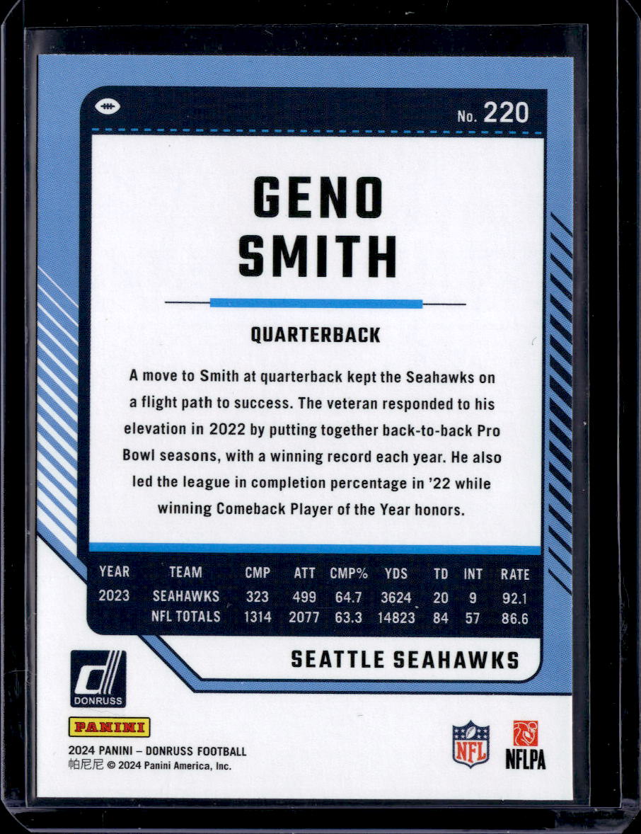 2024 Donruss #220 Geno Smith Press Proof Red