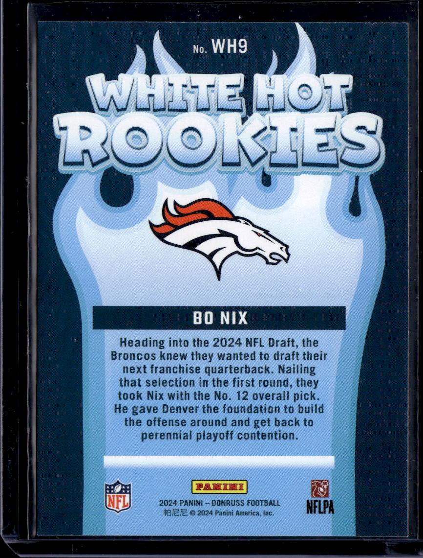 2024 Donruss #WH9 Bo Nix White Hot Rookies