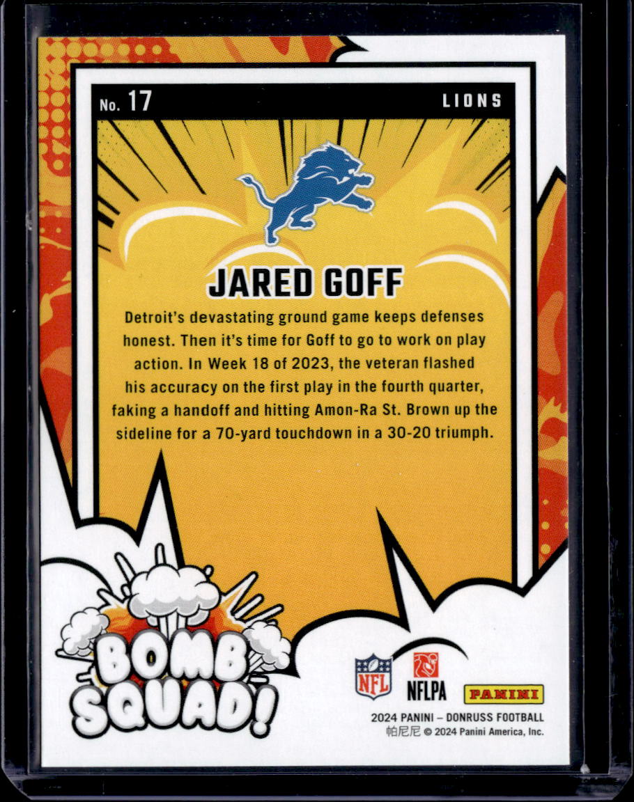 2024 Donruss #17 Jared Goff Bomb Squad