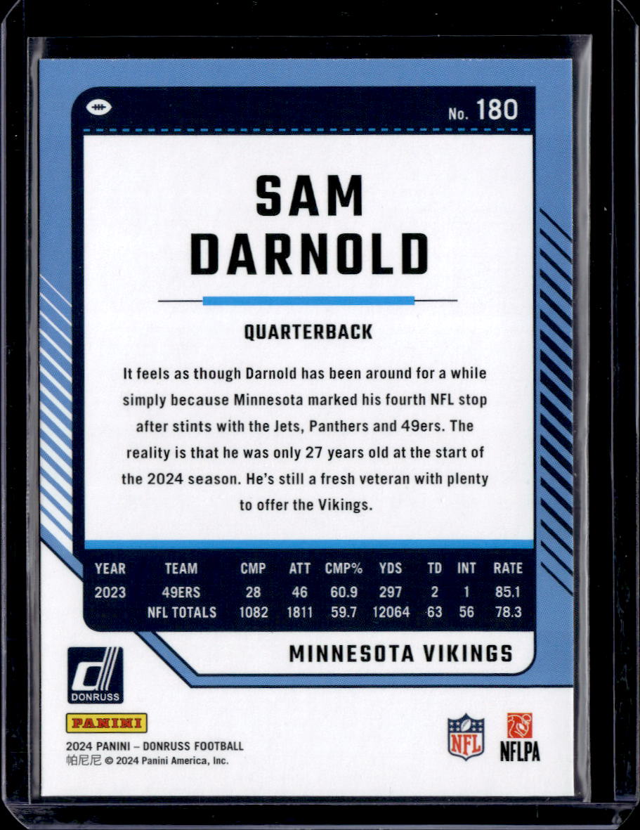 2024 Donruss #180 Sam Darnold Press Proof Red