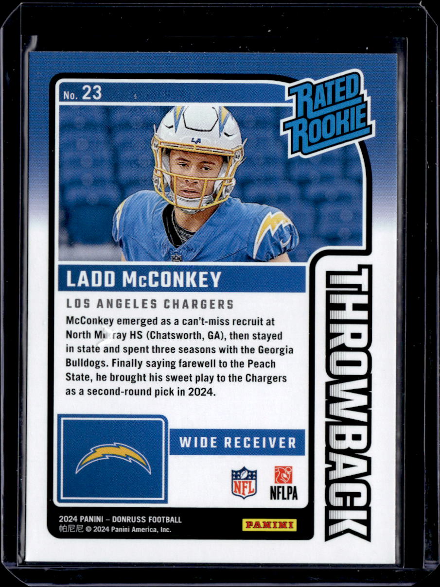 2024 Donruss #23 Ladd McConkey Rated Rookies Throwback