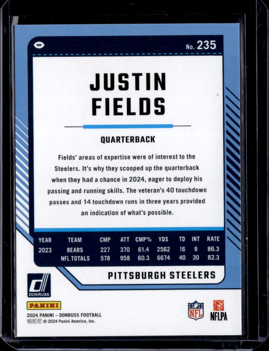 2024 Donruss #235 Justin Fields Press Proof Red