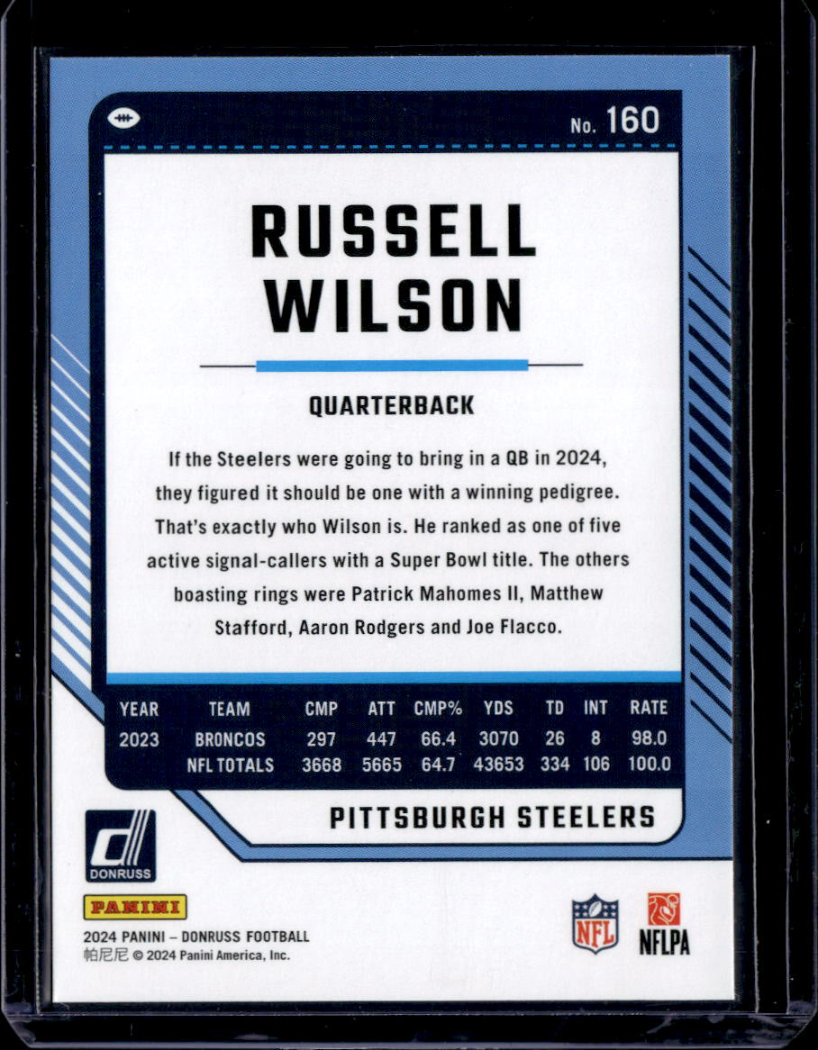 2024 Donruss #160 Russell Wilson Press Proof Red