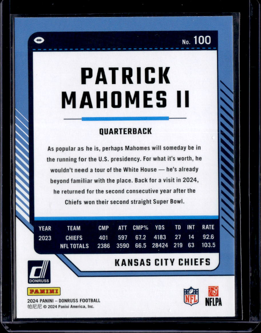 2024 Donruss #100 Patrick Mahomes II