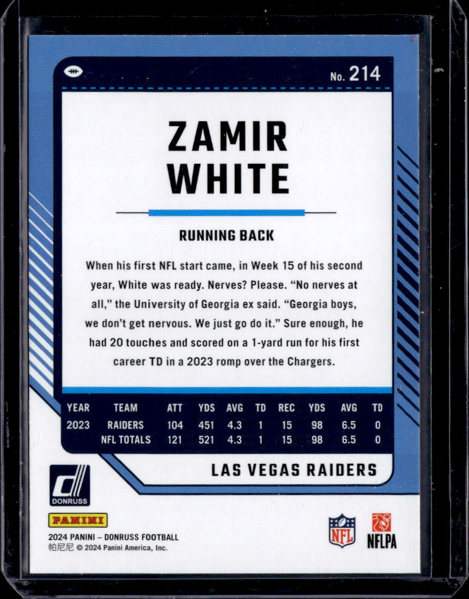 2024 Donruss #214 Zamir White Press Proof Red