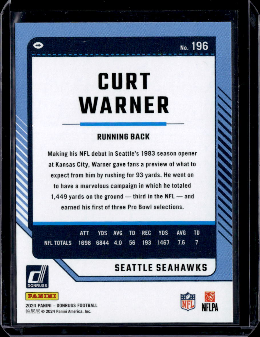 2024 Donruss #196 Curt Warner Press Proof Red