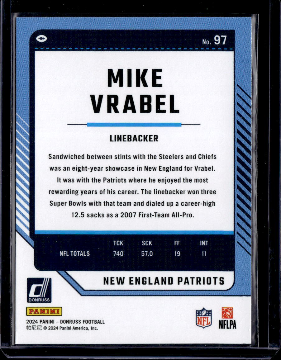 2024 Donruss #97 Mike Vrabel Press Proof Red